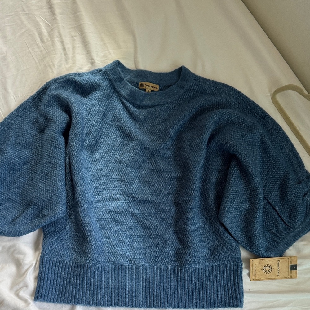 Democracy Soft Blue Knit Top
